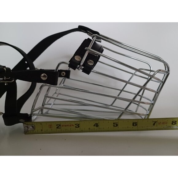 BRONZEDOG Dog Muzzle German Shepherd Wire Basket Metal Mask Leather LARGE - Picture 2 of 13